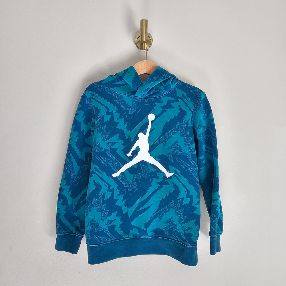 Jordan Kids Hooded Sweater. 4-5 Years Green And Blue Pullover Hoodie